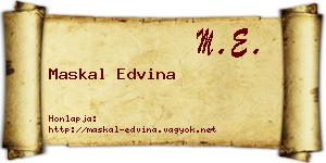 Maskal Edvina névjegykártya